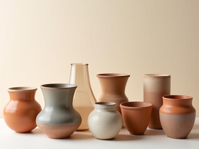 Macetas de cerámica artesanales, hechas a mano